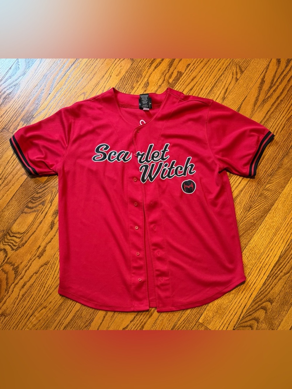 Marvel Scarlet Witch Red Baseball Jersey Shirt - Size Lg